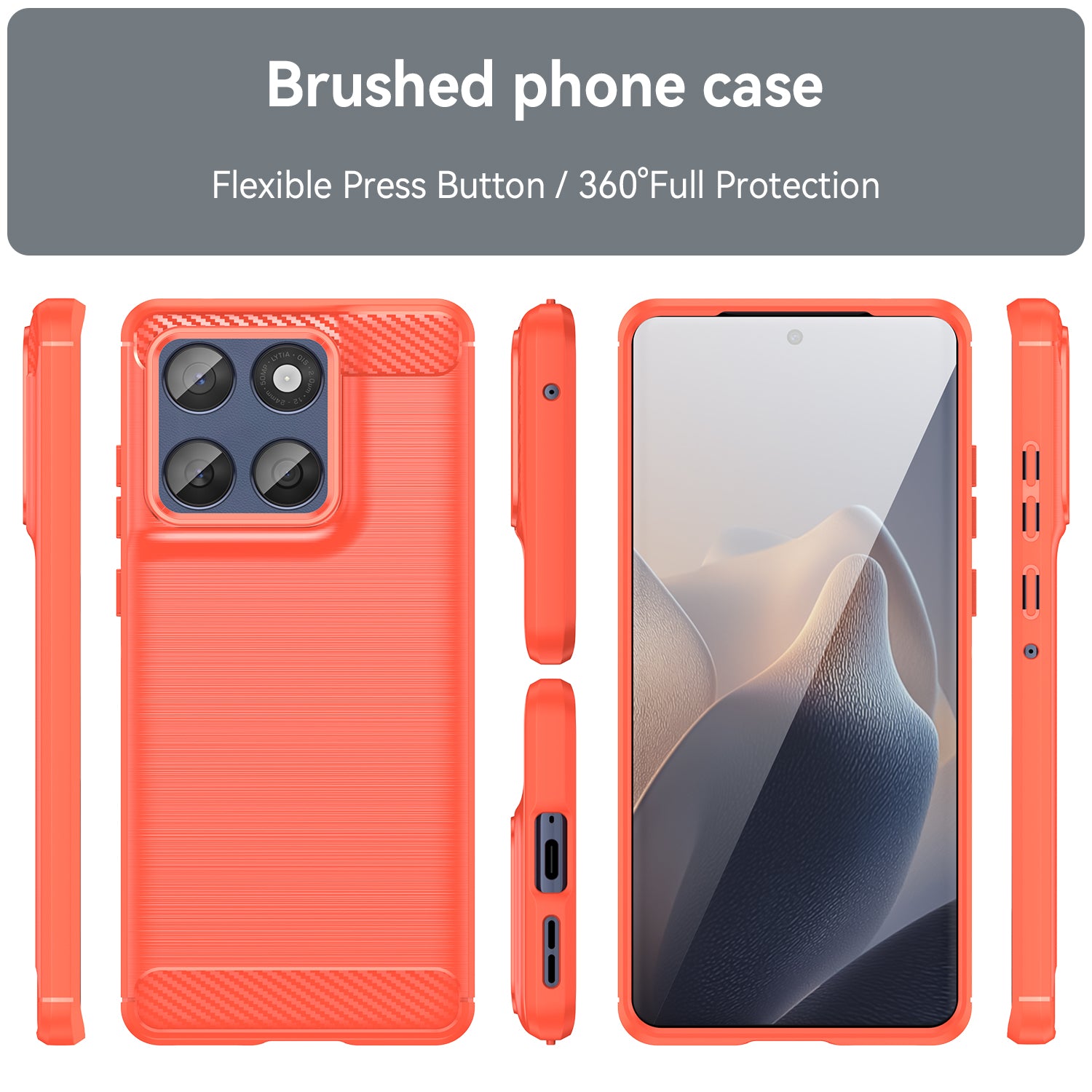 Moto Edge 60Fusion Carbon Fibre Brushed Case [Red]