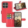 Moto Edge 60Fusion PU Wallet Case [Red] - Red