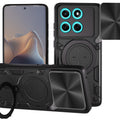 Motorola Moto Edge 60Fusion Ring Kickstand Case w/ Camera Cover [Black] - Black