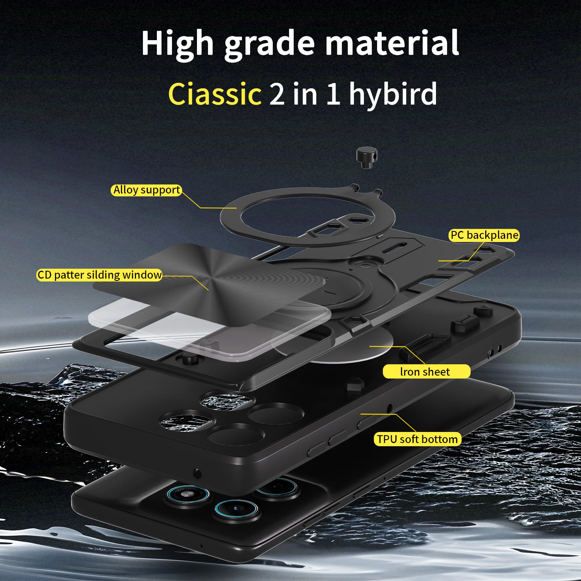 Motorola Moto Edge 60Fusion Ring Kickstand Case w/ Camera Cover [Rose Gold]