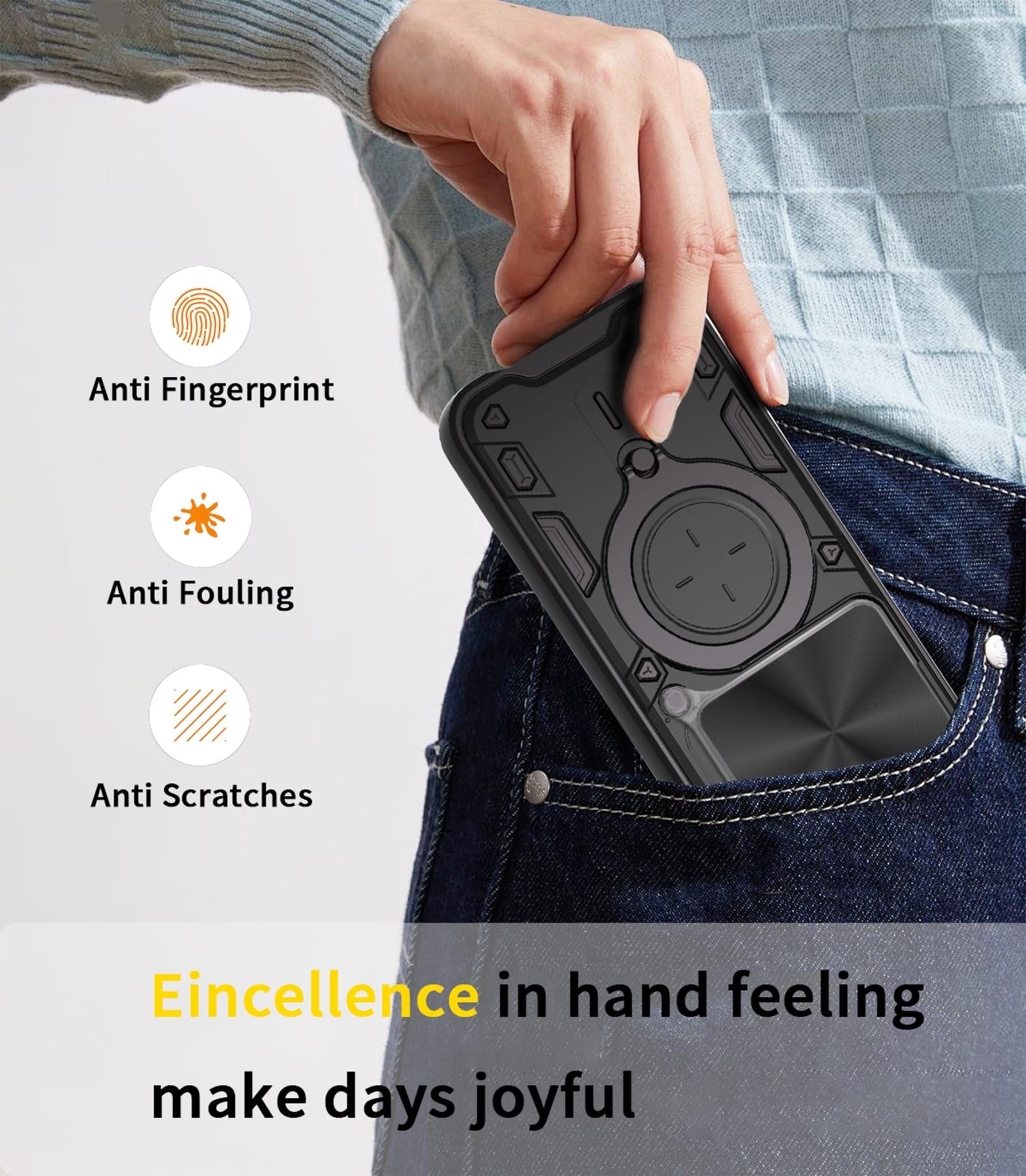 Motorola Moto Edge 60Fusion Ring Kickstand Case w/ Camera Cover [Purple]