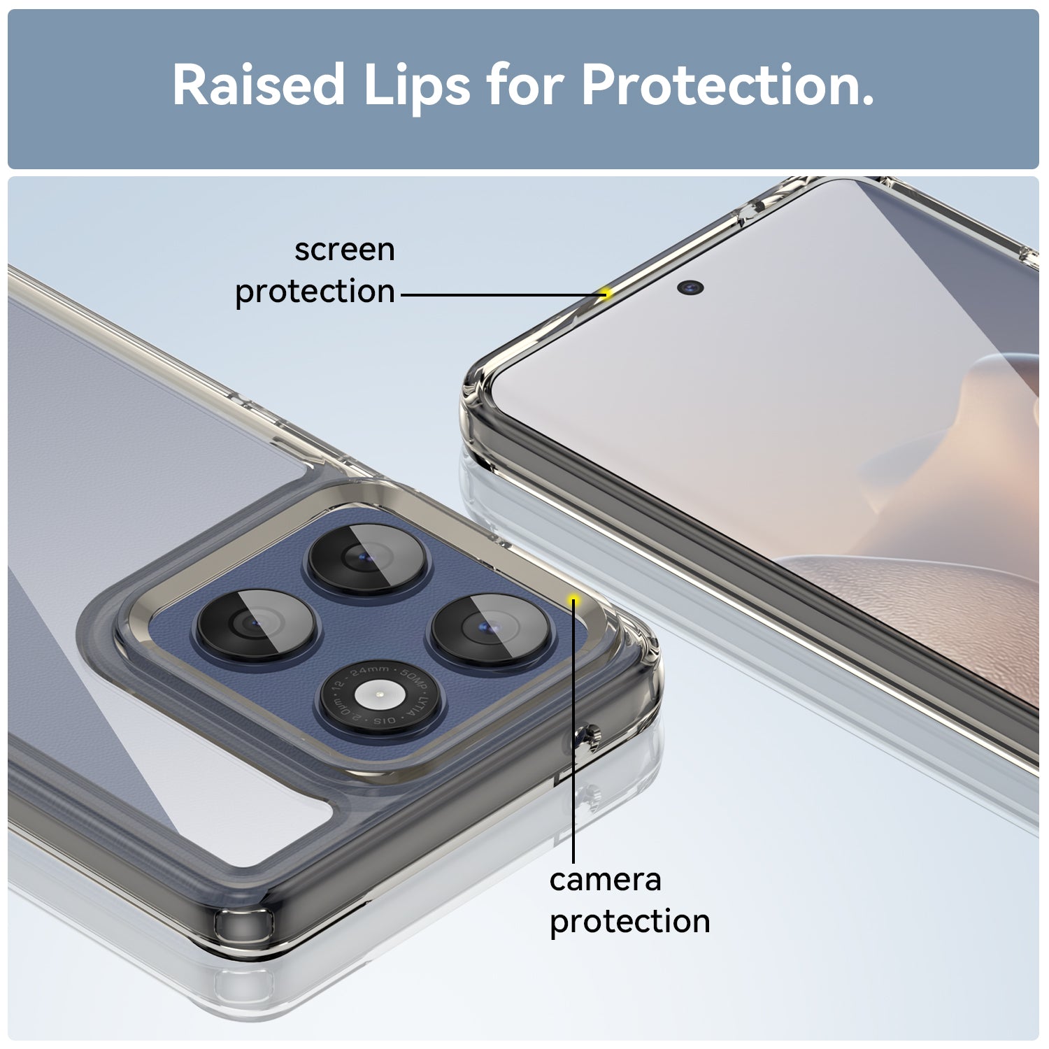 Motorola Moto Edge 60Fusion Soft TPU Bumper Case [Clear Grey]