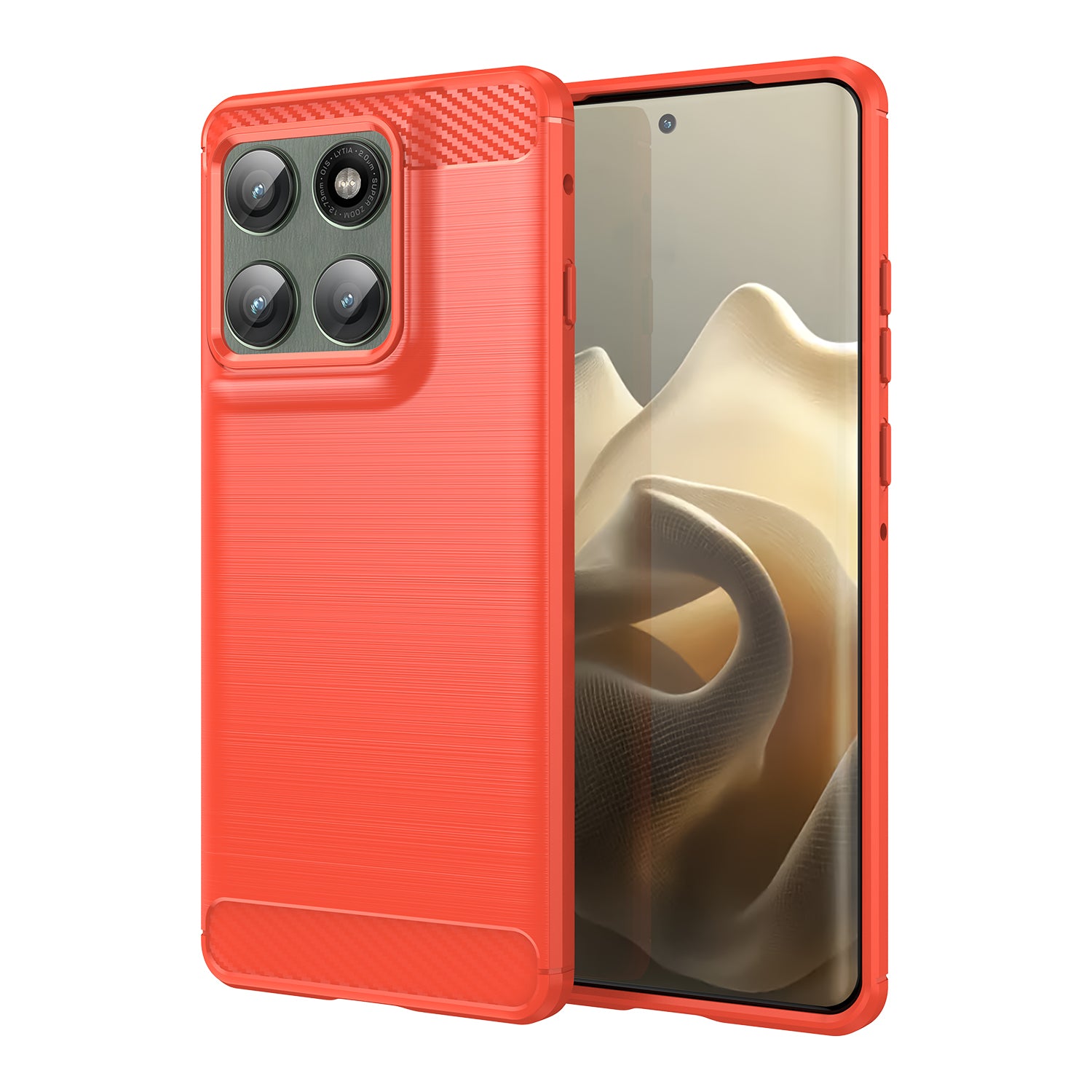 Moto Edge 60Pro Carbon Fibre Brushed Case [Red]