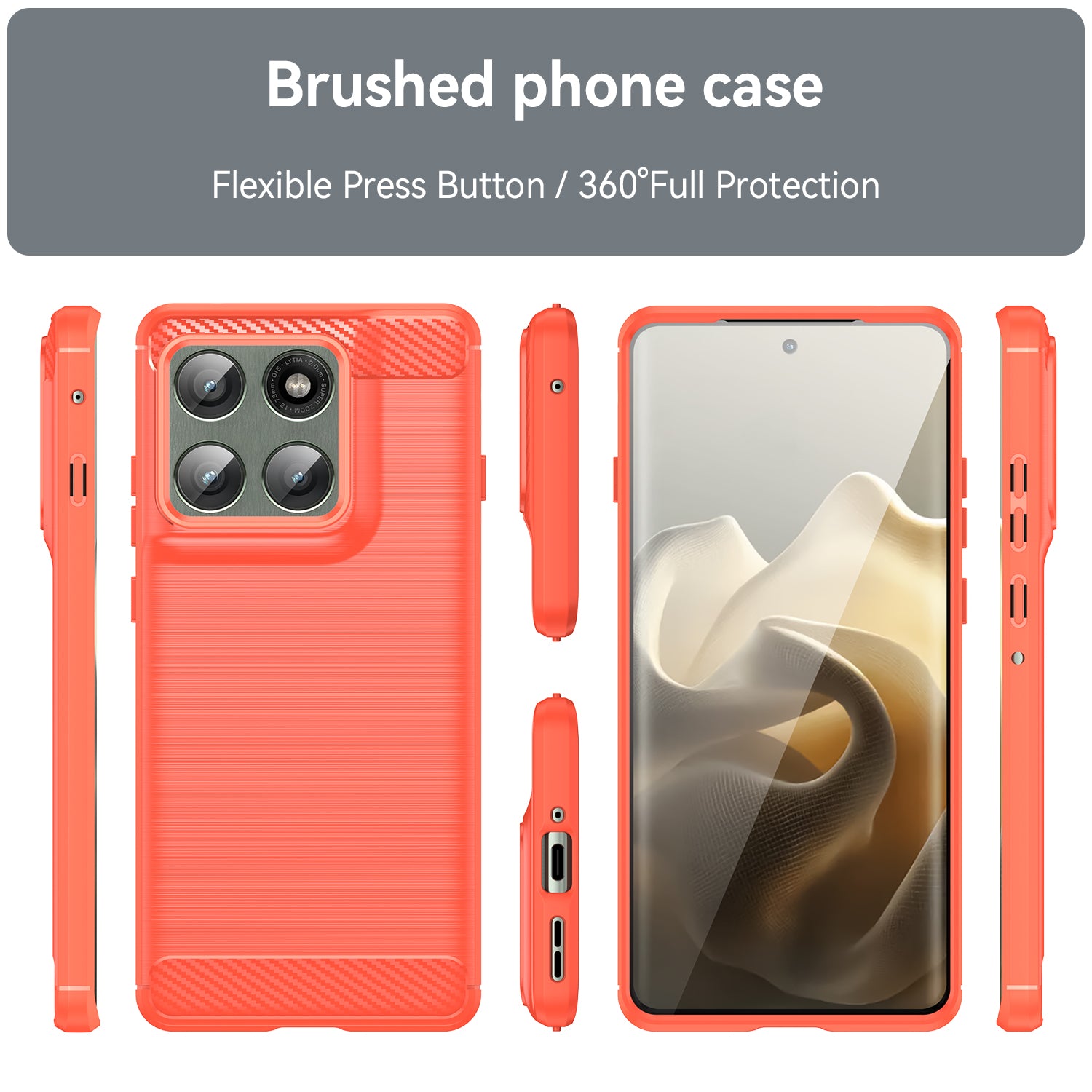 Moto Edge 60Pro Carbon Fibre Brushed Case [Red]