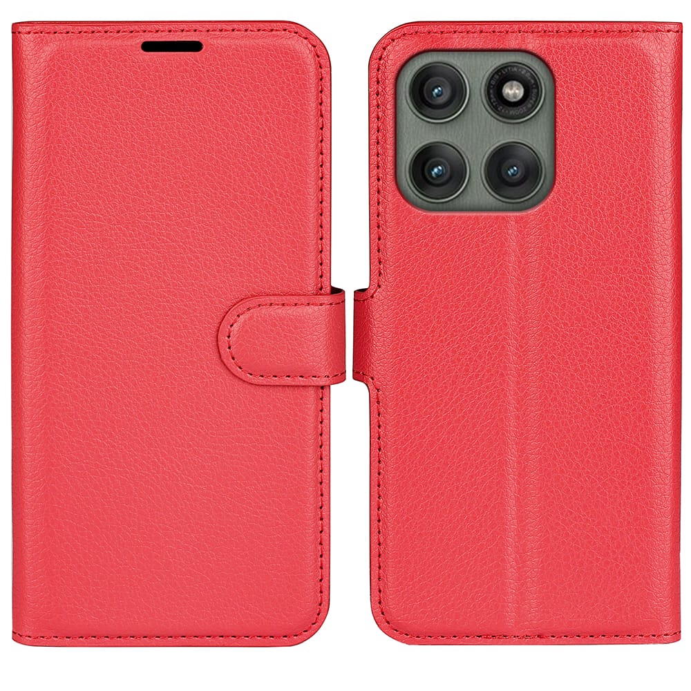 Moto Edge 60Pro PU Wallet Case [Red]