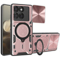 Motorola Moto Edge 60Pro Ring Kickstand Case w/ Camera Cover [Rose Gold] - Rose Gold