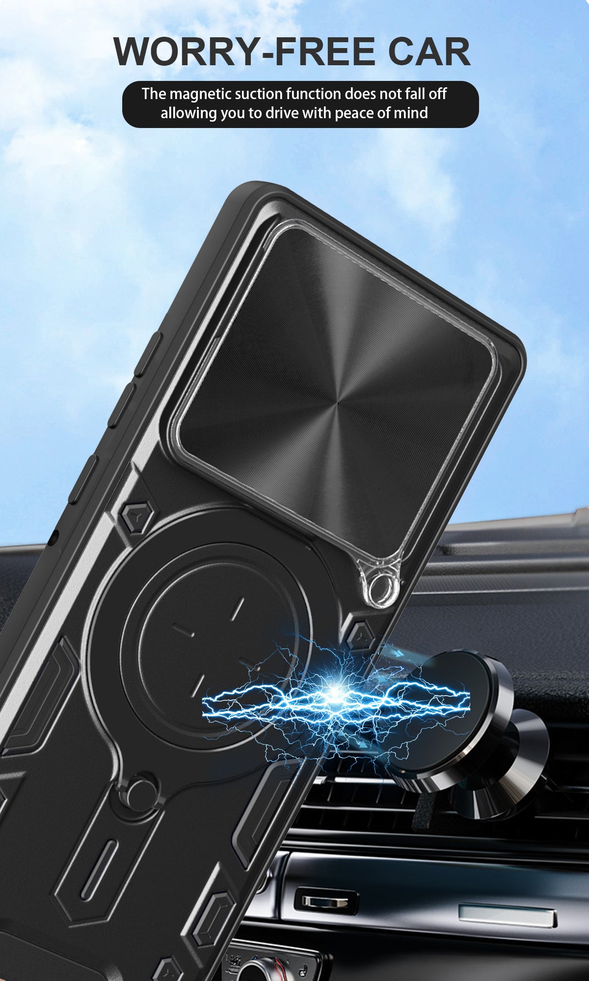 Motorola Moto Edge 60Pro Ring Kickstand Case w/ Camera Cover [Rose Gold]