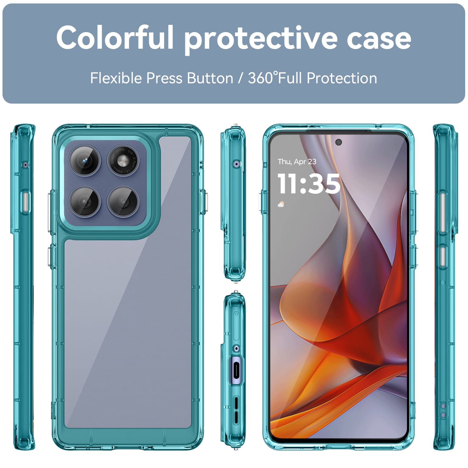 Motorola Moto Edge 60Pro Soft TPU Bumper Case [Clear Blue]
