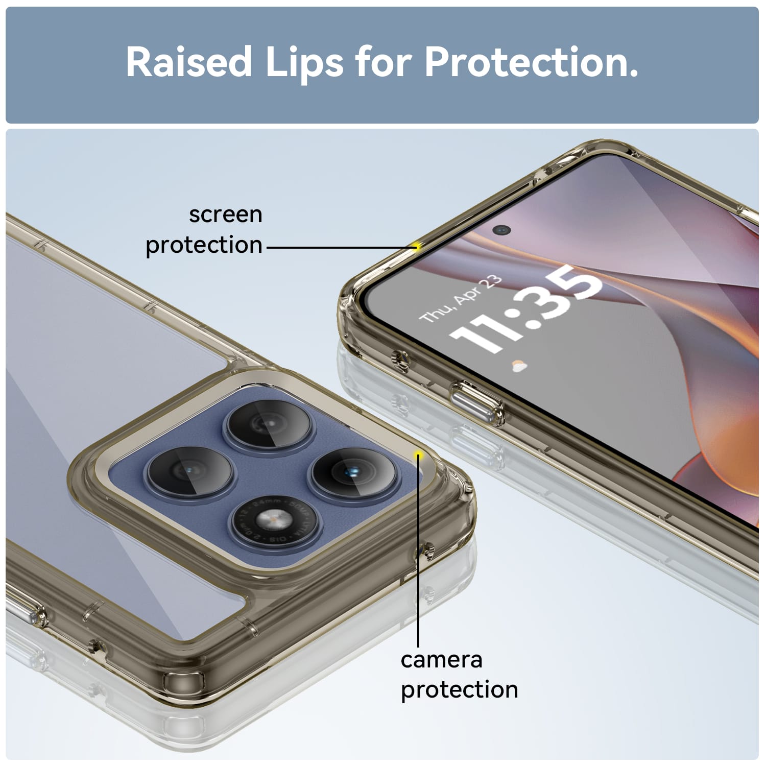 Motorola Moto Edge 60Pro Soft TPU Bumper Case [Clear Grey]