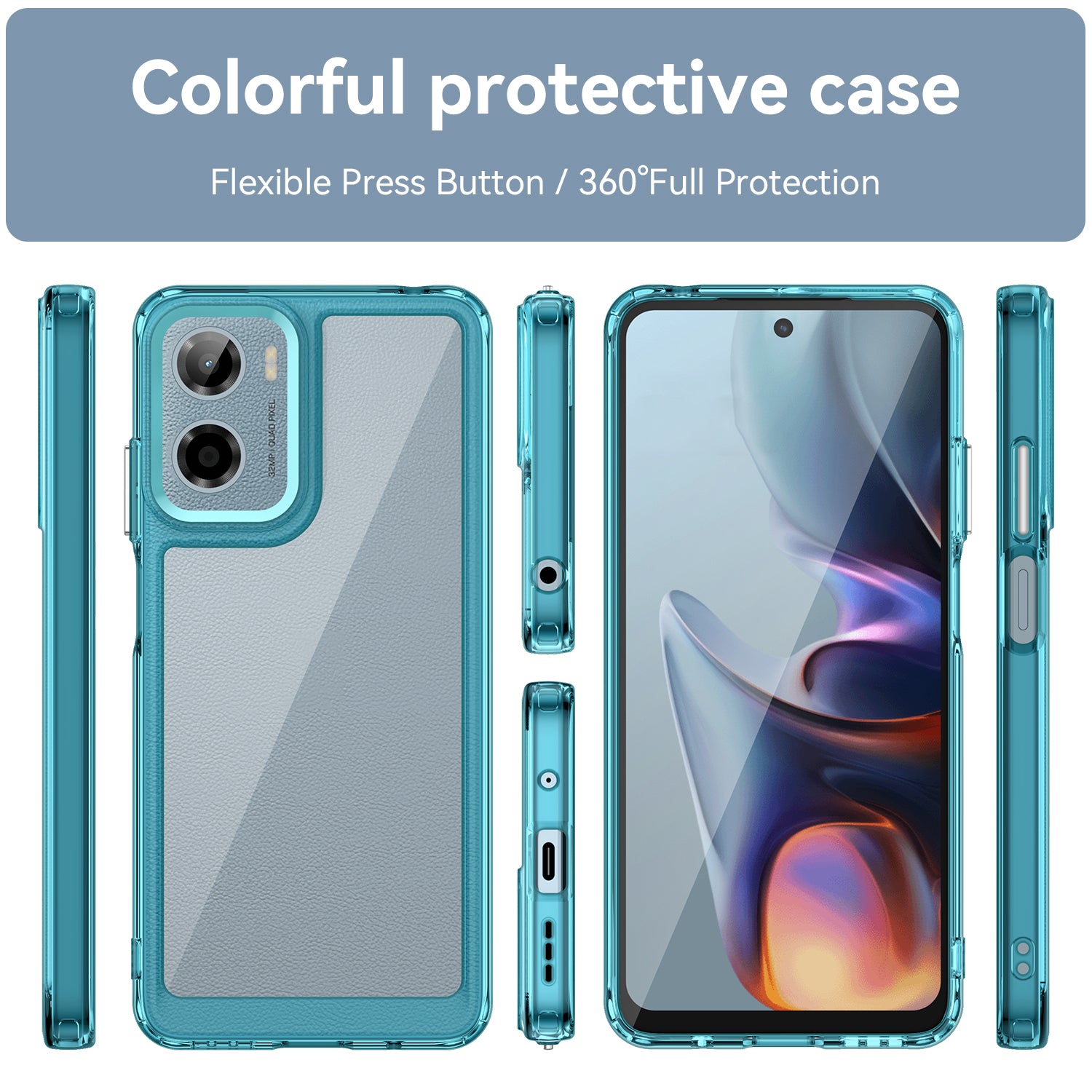 Motorola Moto G05 4G Soft TPU Bumper Case [Clear Blue]