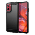 Motorola Moto G05 4G Carbon Fibre TPU Case Slim Shockproof Cover Black - Black