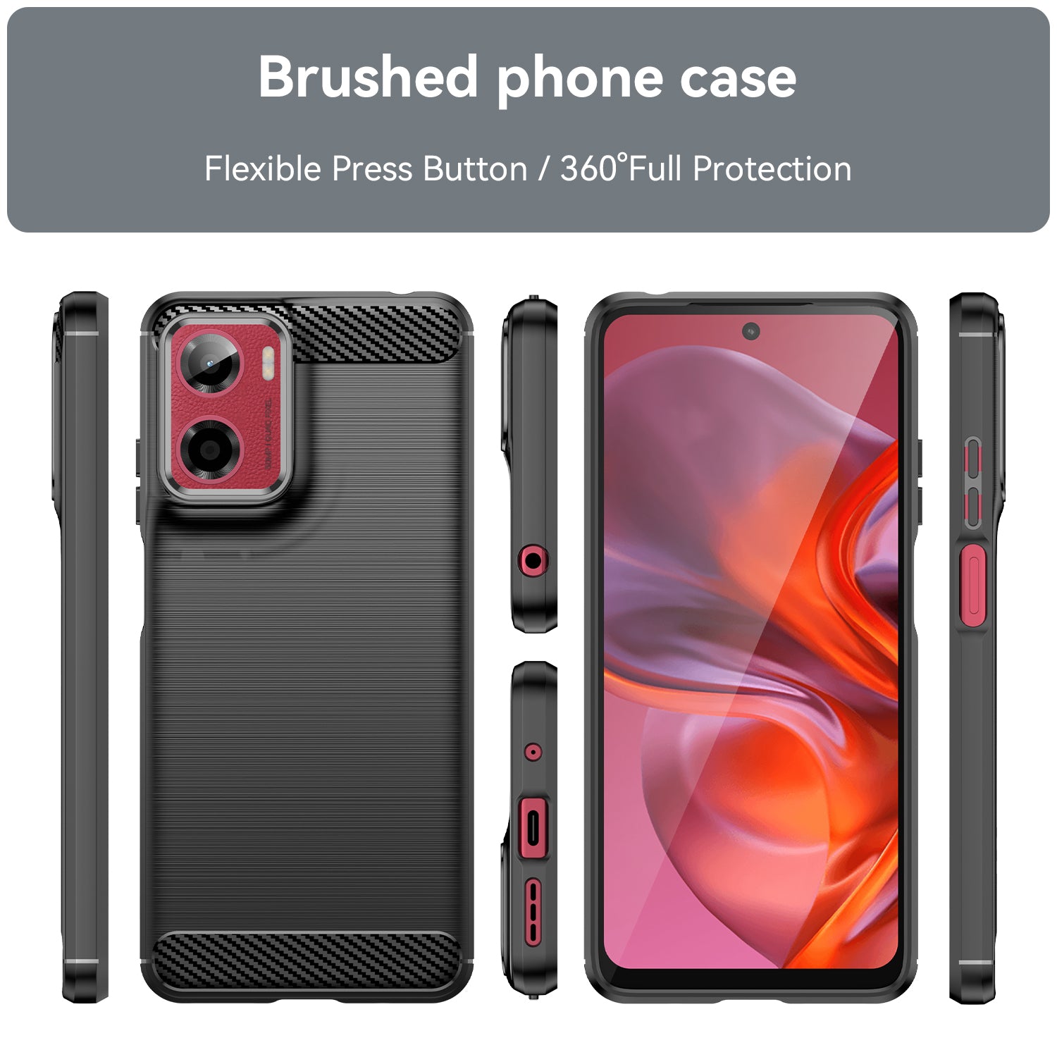 Motorola Moto G05 4G Carbon Fibre Brushed Case [Black]