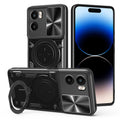 Motorola Moto G05 4G Ring Kickstand Case w/ Camera Cover [Black] - Black