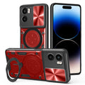 Motorola Moto G05 4G Ring Kickstand Case w/ Camera Cover [Red] - Red