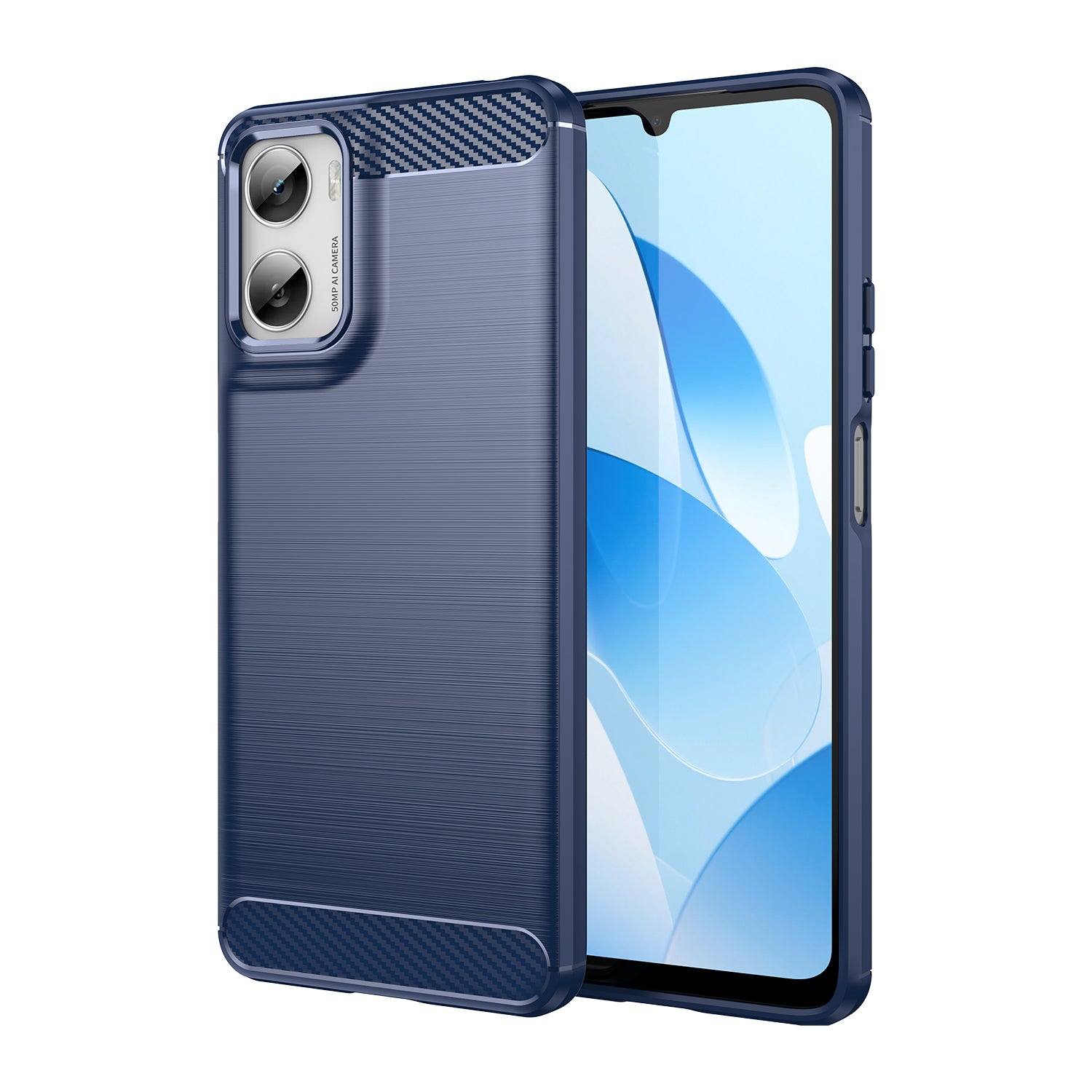 Moto G06 4G Carbon Fibre TPU Case Slim Shockproof Cover Navy