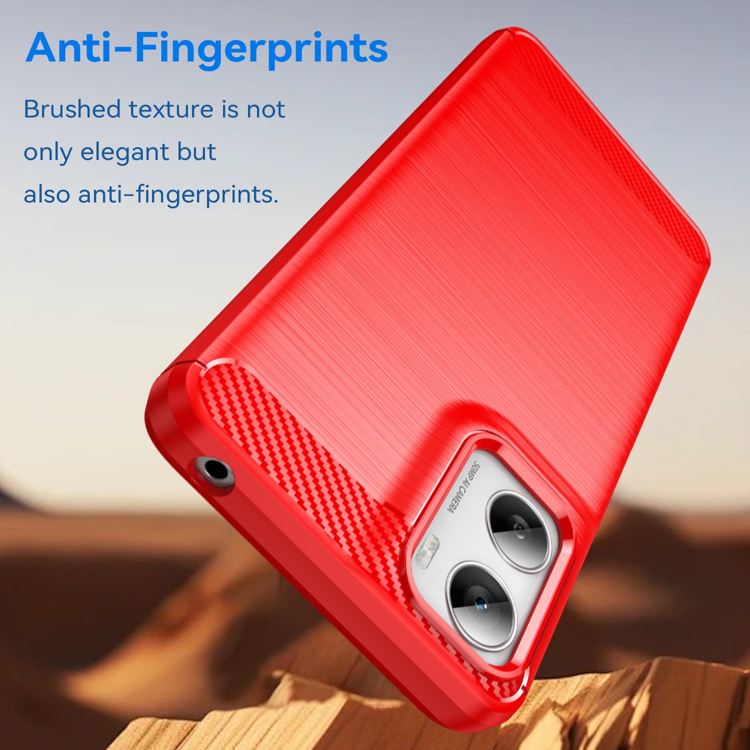 Moto G06 4G Carbon Fibre TPU Case Slim Shockproof Cover Red