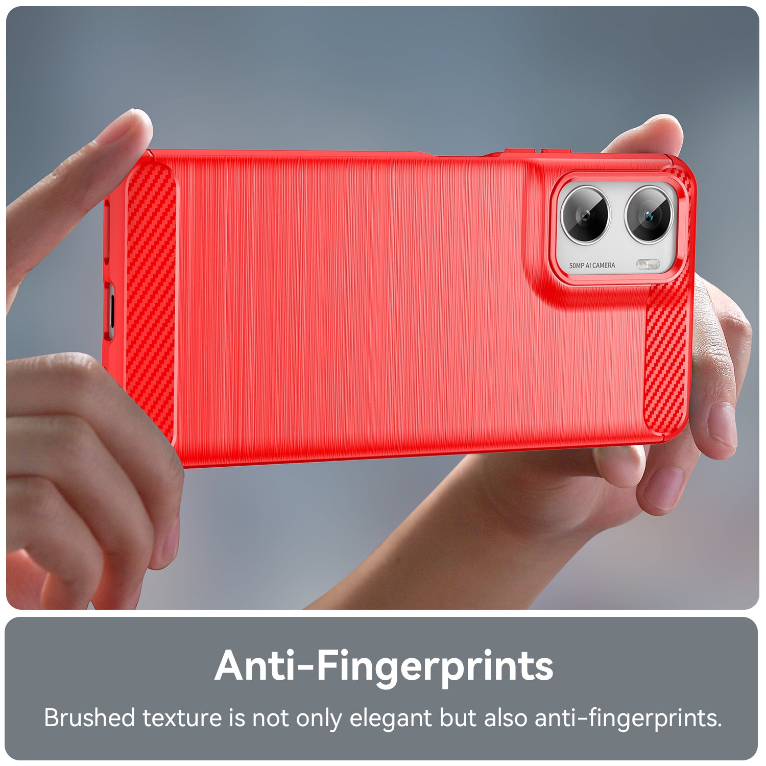 Moto G06 4G Carbon Fibre TPU Case Slim Shockproof Cover Red