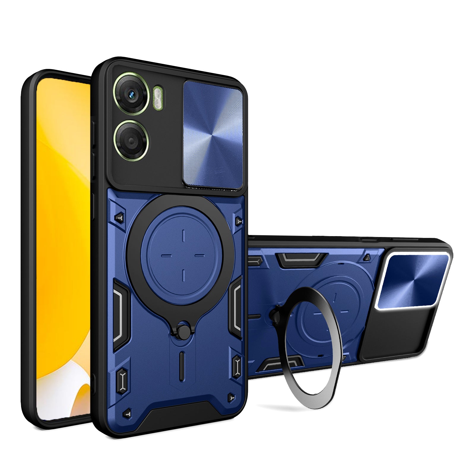 Motorola Moto G06 4G  Ring Kickstand Case w/ Camera Cover [Navy]