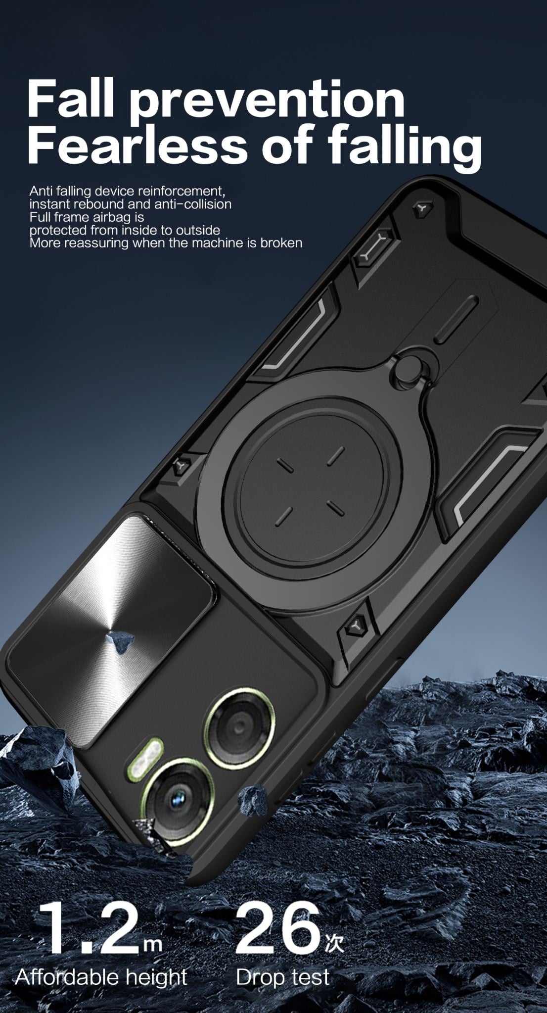 Motorola Moto G06 4G  Ring Kickstand Case w/ Camera Cover [Rose Gold]