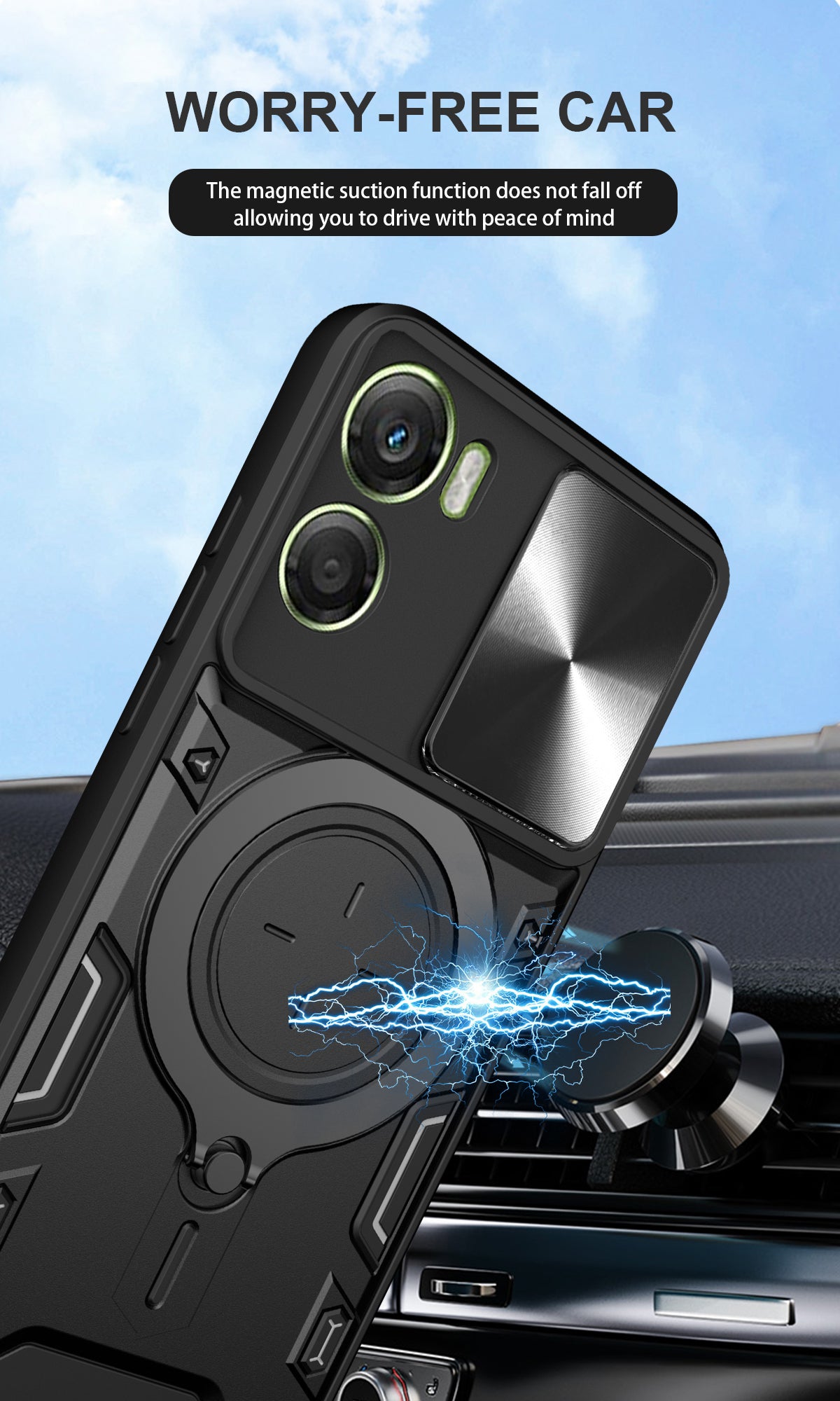 Motorola Moto G06 4G  Ring Kickstand Case w/ Camera Cover [Purple]