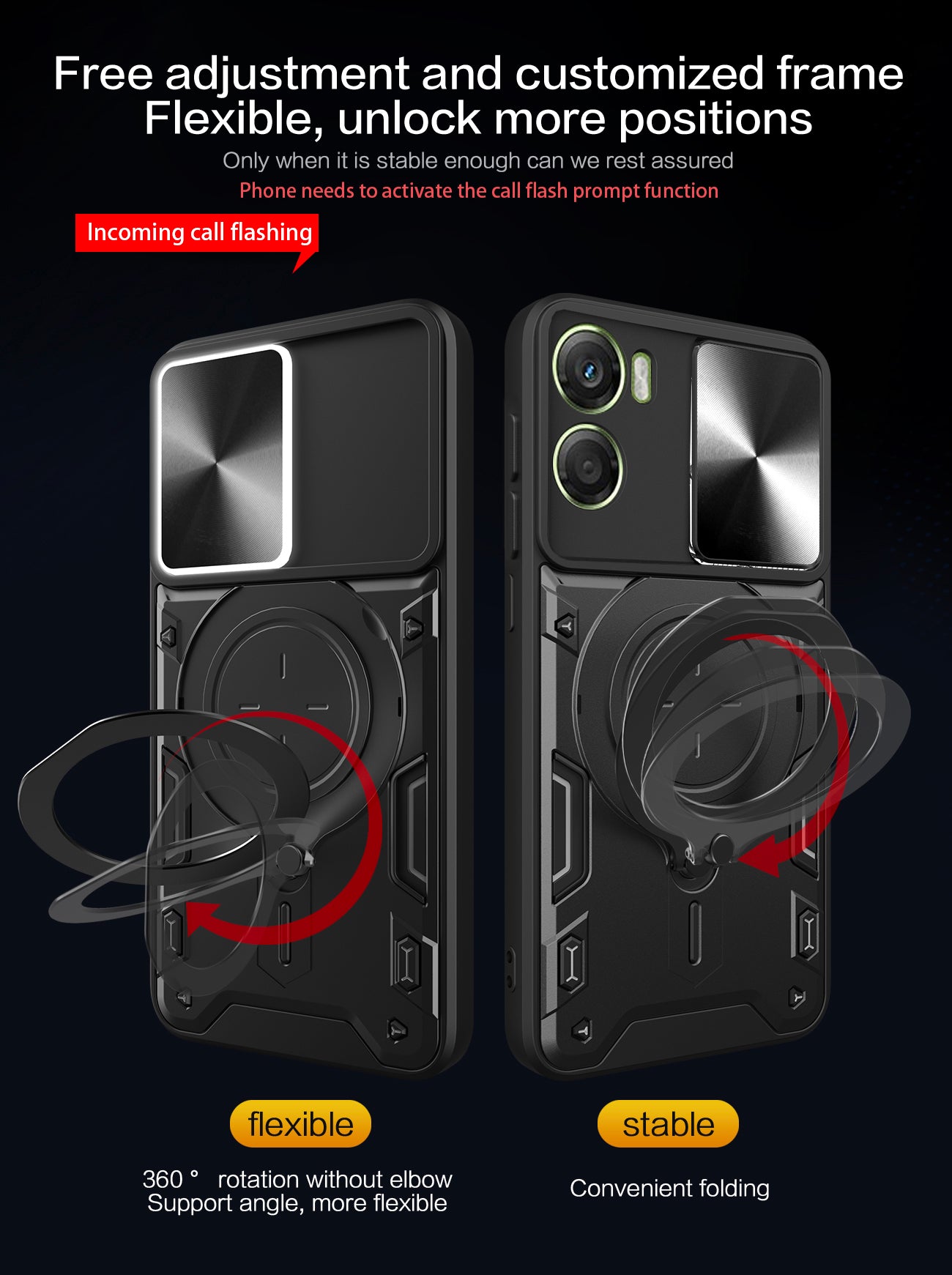 Motorola Moto G06 4G  Ring Kickstand Case w/ Camera Cover [Rose Gold]