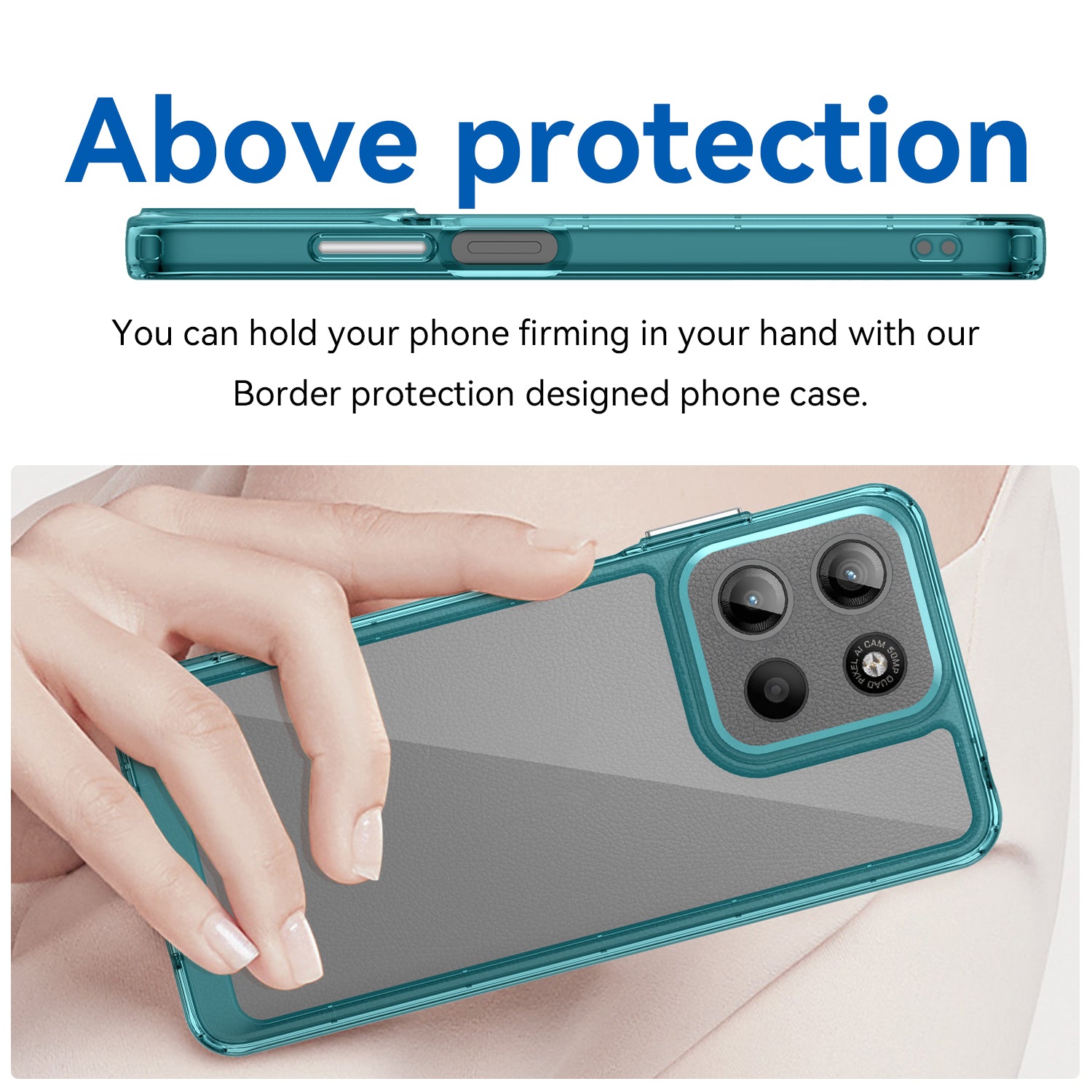 Motorola Moto G15 4G Soft TPU Bumper Case [Clear Blue]