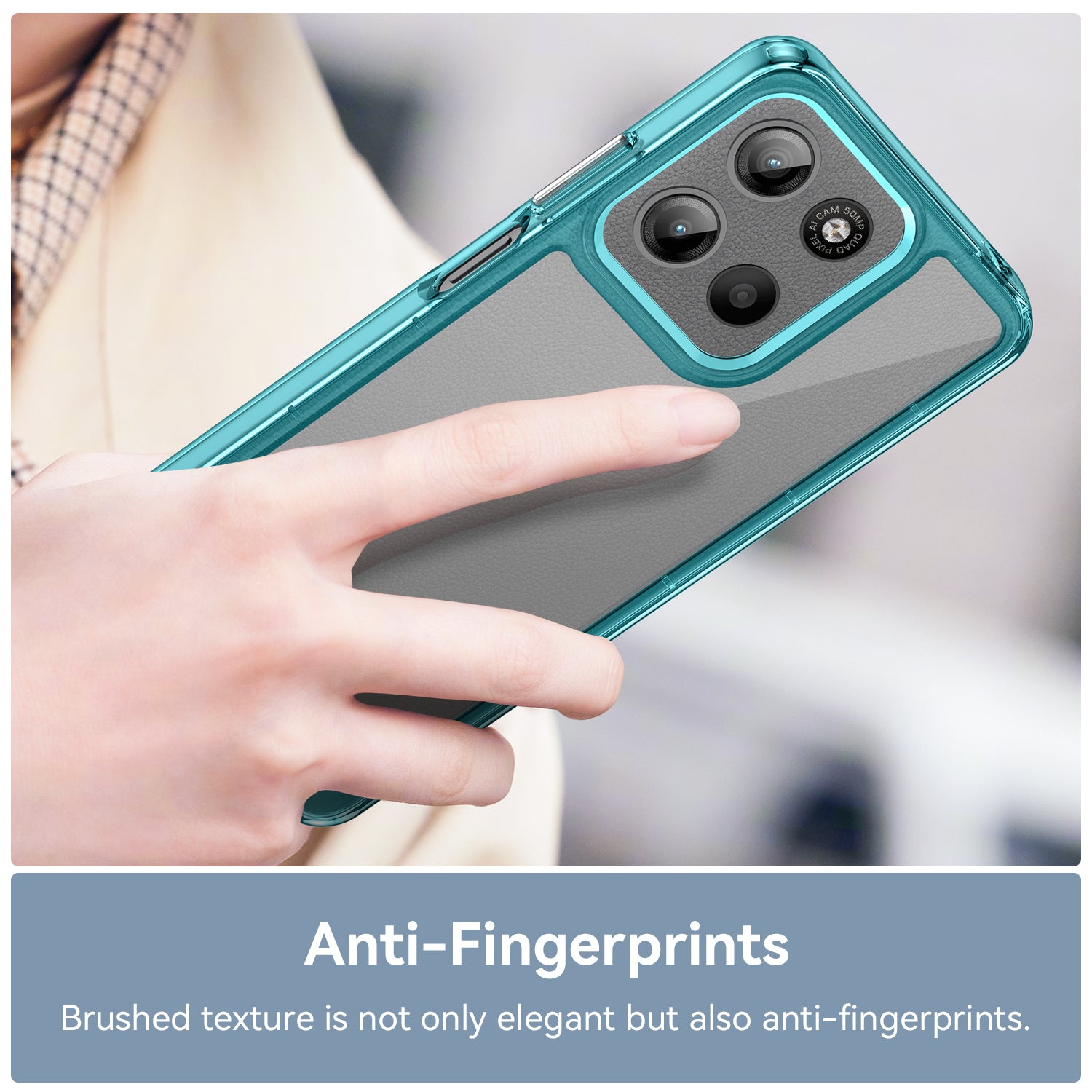 Motorola Moto G15 4G Soft TPU Bumper Case [Clear Blue]