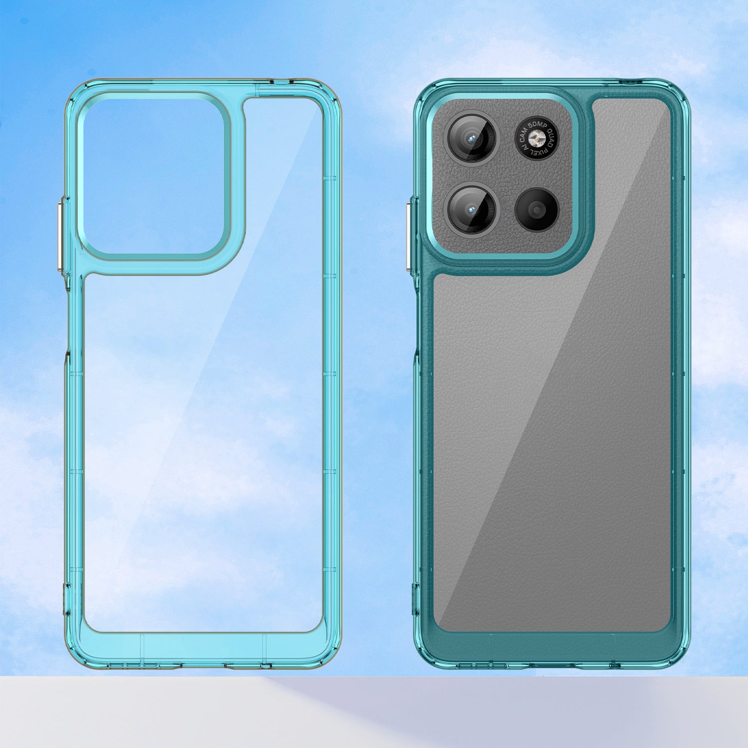 Motorola Moto G15 4G Soft TPU Bumper Case [Clear Blue]