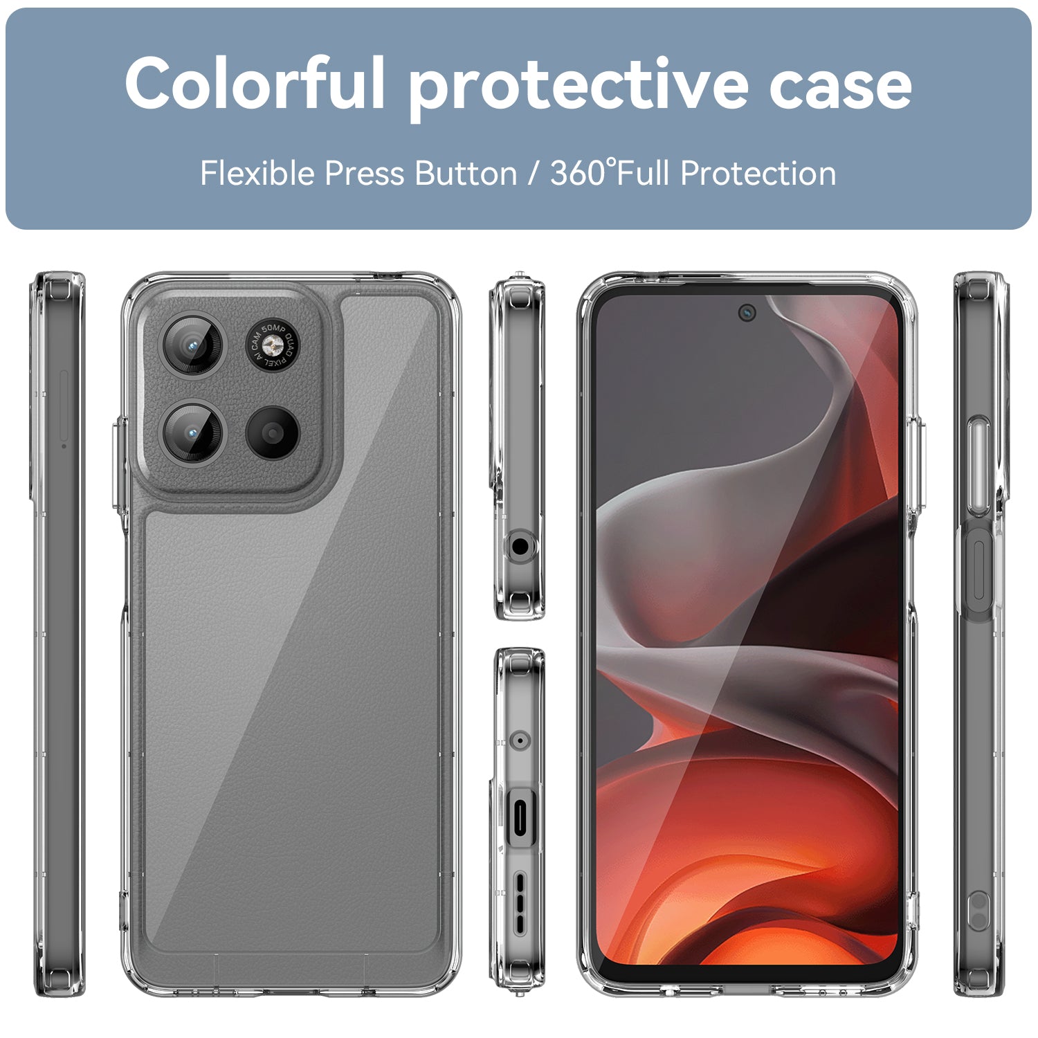 Motorola Moto G15 4G Soft TPU Bumper Case [Clear]