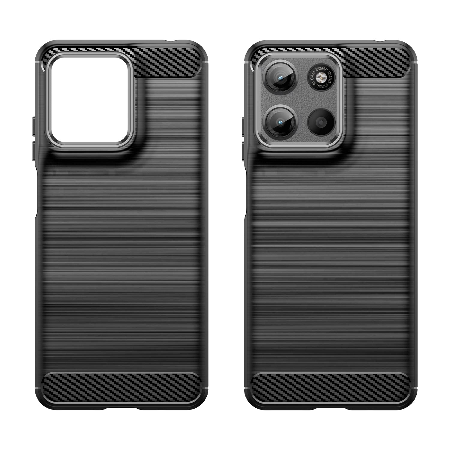 Motorola Moto G15 4G Carbon Fibre Brushed Case [Black]