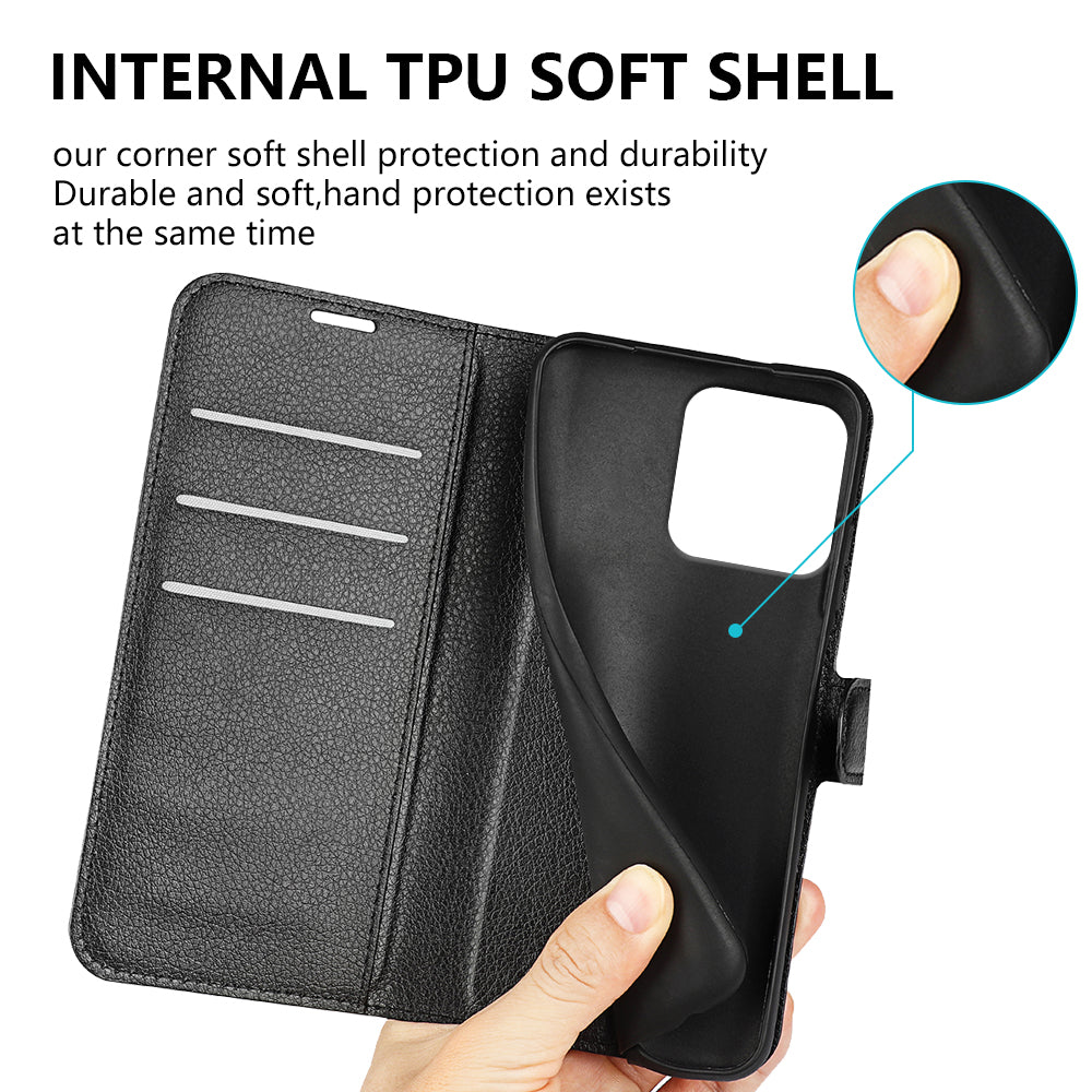 Motorola Moto G15 4G PU Wallet Case [Black]