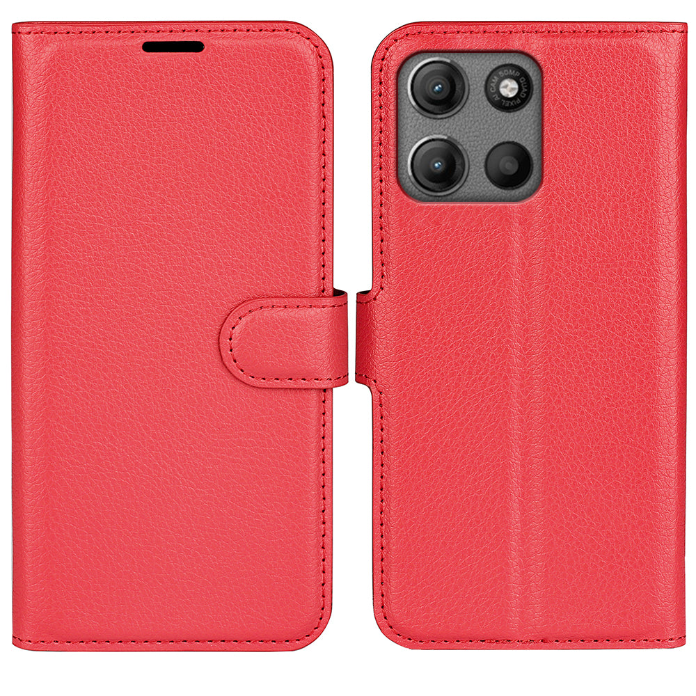 Motorola Moto G15 4G PU Wallet Case [Red]