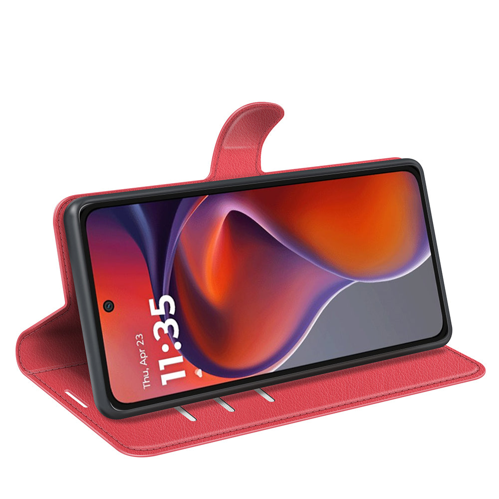 Motorola Moto G15 4G PU Wallet Case [Red]