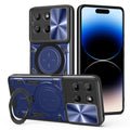 Motorola Moto G15 4G Ring Kickstand Case w/ Camera Cover [Navy] - Navy