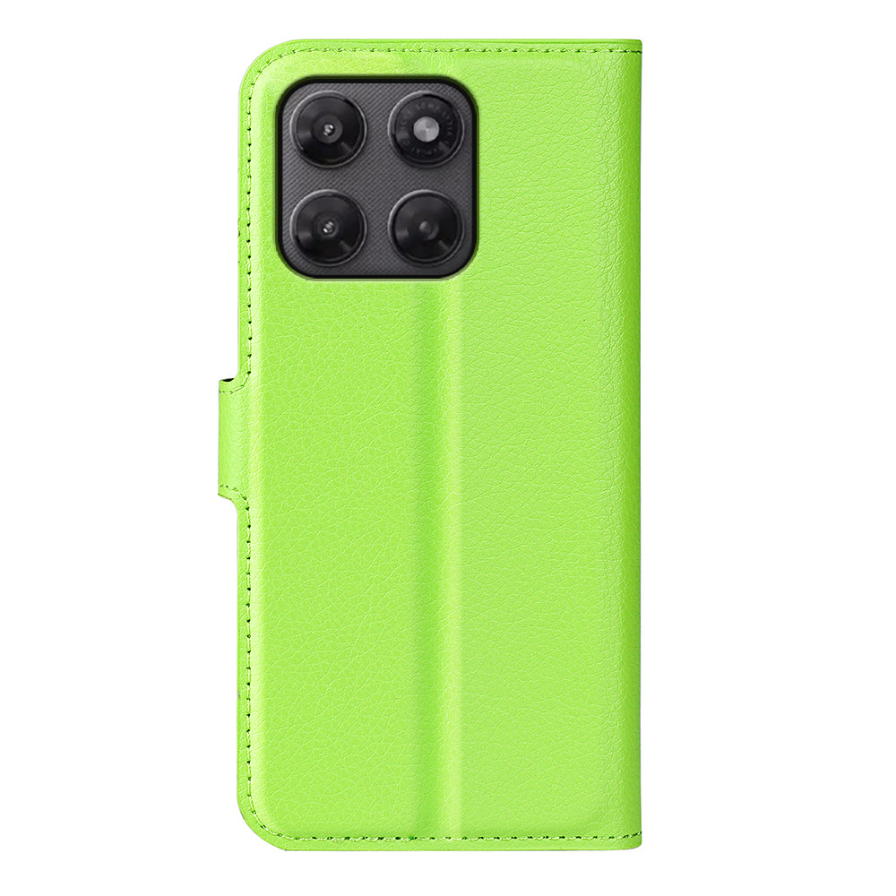 Wallet Case for Motorola Moto G37 / G47 – PU Leather Flip Cover with Card Holder & Stand [Green]
