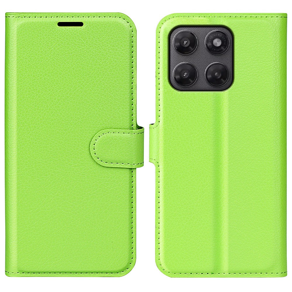 Wallet Case for Motorola Moto G37 / G47 – PU Leather Flip Cover with Card Holder & Stand [Green]
