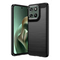 Motorola Moto G37 / G47 Carbon Fibre TPU Case Slim Shockproof Cover Black - Black