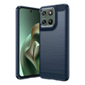 Motorola Moto G37 / G47 Carbon Fibre TPU Case Slim Shockproof Cover Navy - Navy