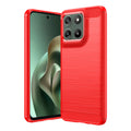 Motorola Moto G37 / G47 Carbon Fibre TPU Case Slim Shockproof Cover Red - Red