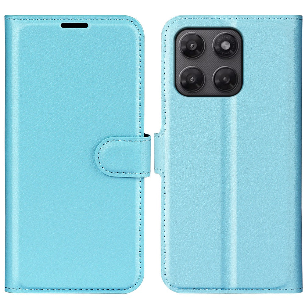 Wallet Case for Motorola Moto G37 / G47 – PU Leather Flip Cover with Card Holder & Stand [LightBlue]