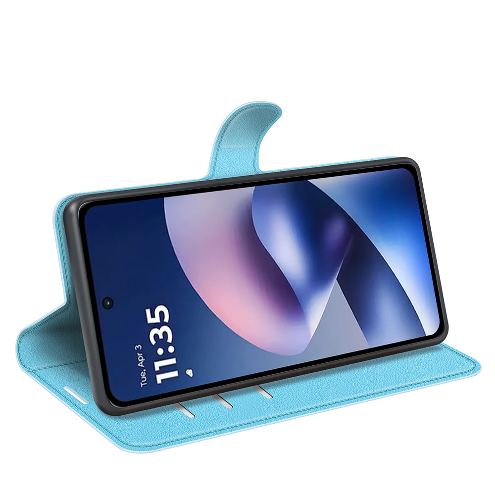 Wallet Case for Motorola Moto G37 / G47 – PU Leather Flip Cover with Card Holder & Stand [LightBlue]