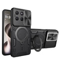 Motorola Moto G37 / G47 Ring Kickstand Case w/ Camera Cover [Black] - Black