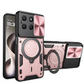Motorola Moto G37 / G47 Ring Kickstand Case w/ Camera Cover [Rose Gold] - Rose Gold