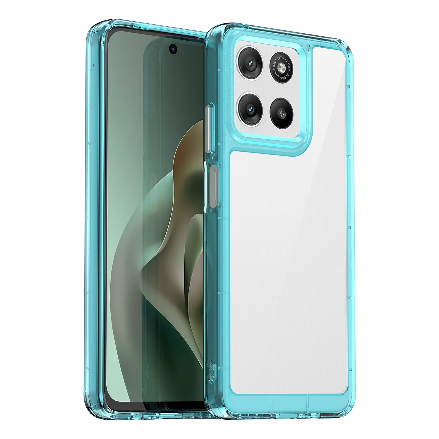 Motorola Moto G37 / G47 Soft TPU Bumper Shockproof Cover Case [Clear Blue]