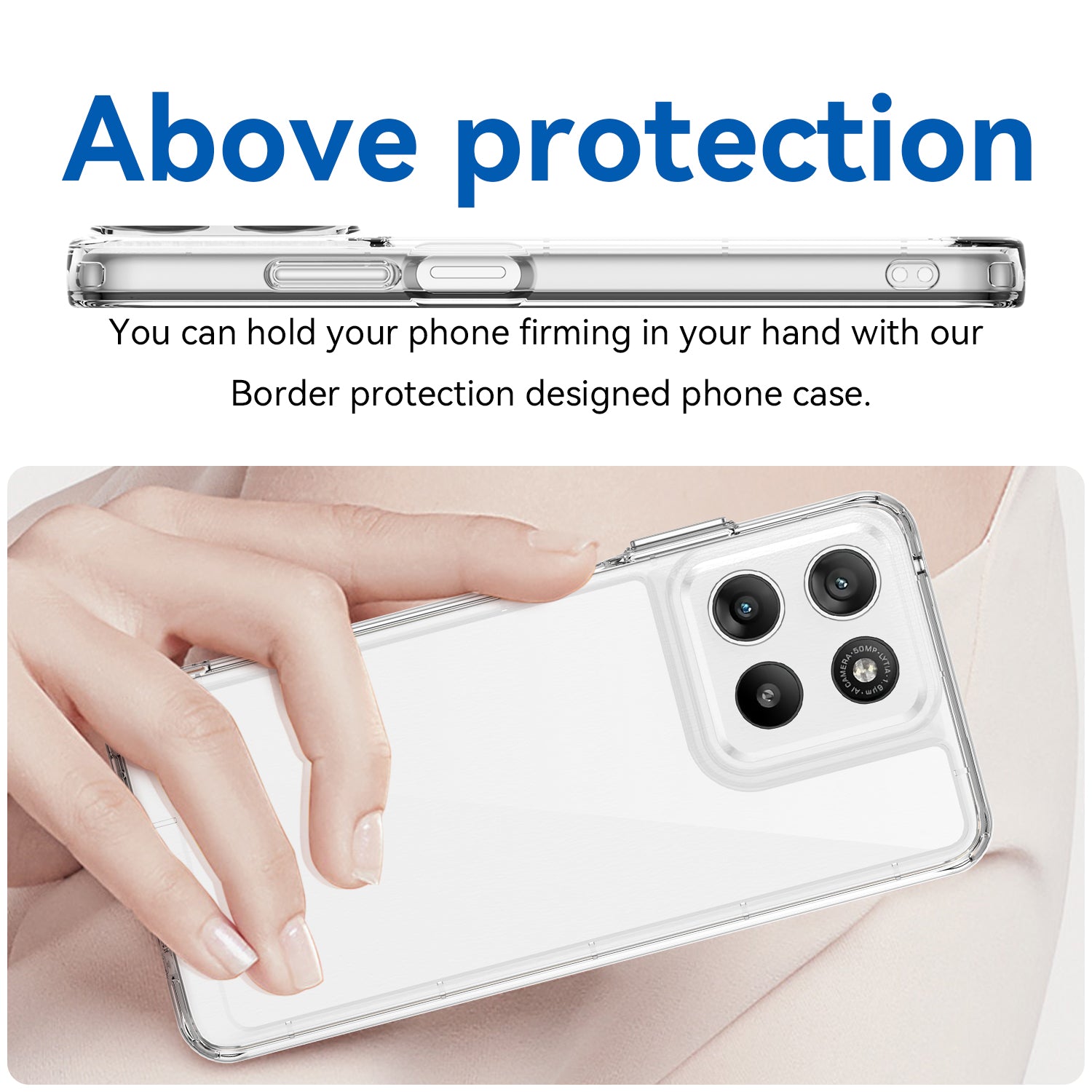 Motorola Moto G37 / G47 Soft TPU Bumper Shockproof Cover Case [Clear]