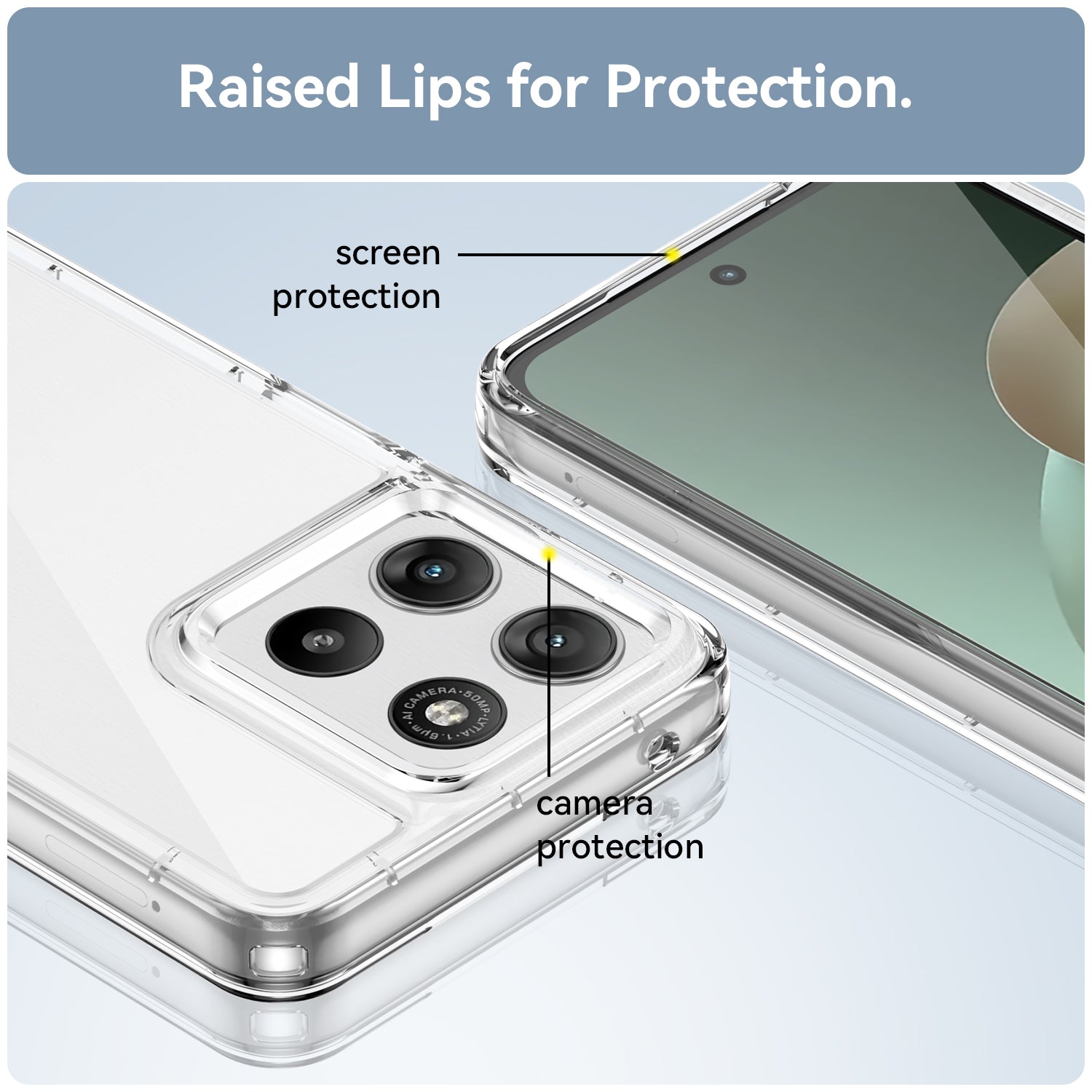 Motorola Moto G37 / G47 Soft TPU Bumper Shockproof Cover Case [Clear]