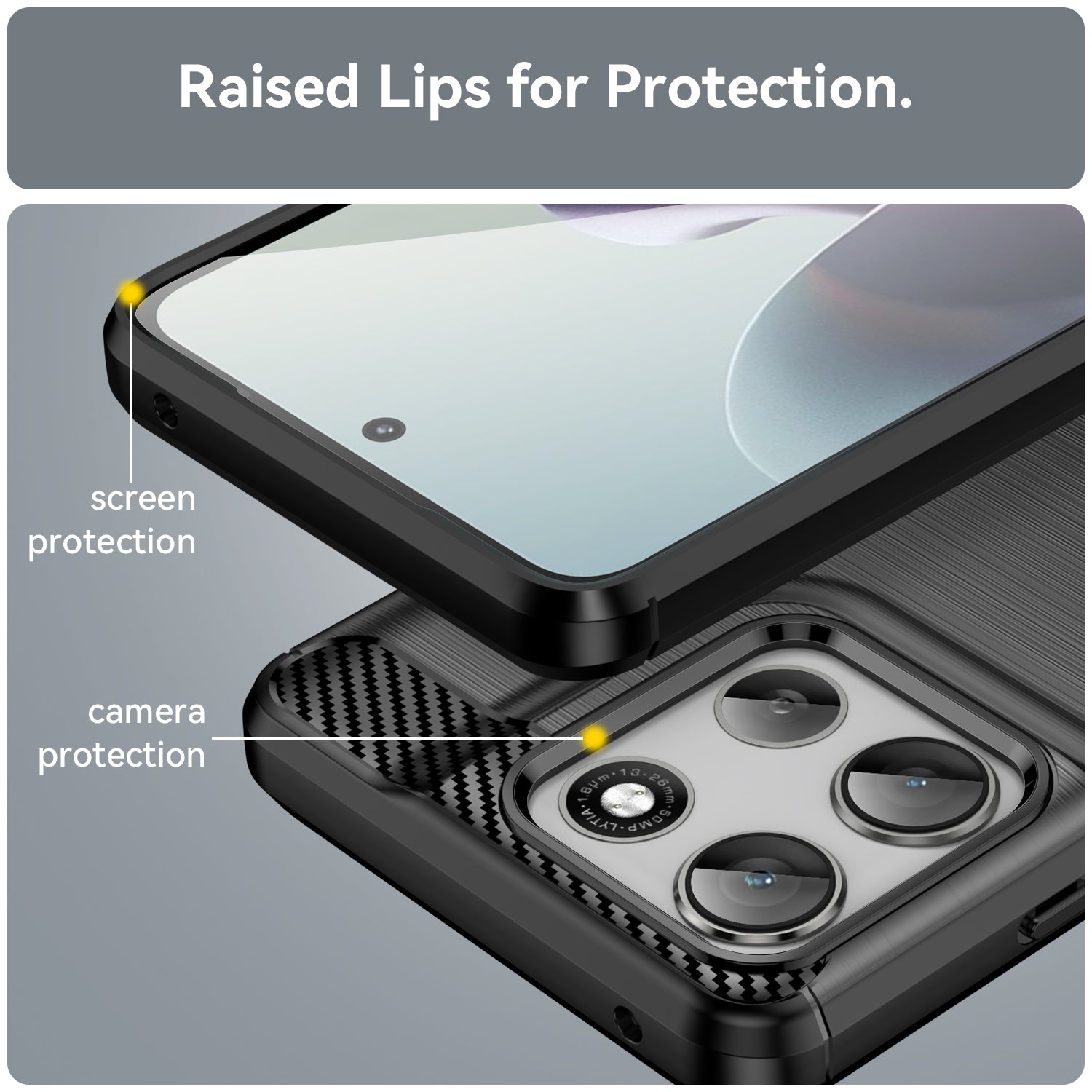Motorola Moto G56 5G Carbon Fibre Brushed Case [Black]