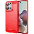 Moto G56 5G Carbon Fibre TPU Case Slim Shockproof Cover Red - Red