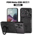 Motorola Moto G86 5G Ring Kickstand Case w/ Camera Cover [Black] - Black