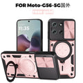Motorola Moto G56 5G Ring Kickstand Case w/ Camera Cover [Rose Gold] - Rose Gold